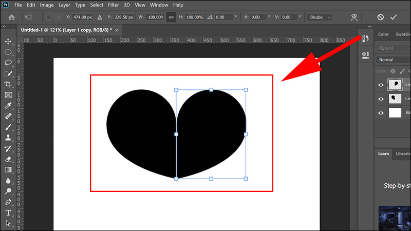Ghép hai nửa trái tim lại với nhau cho hoàn chỉnh